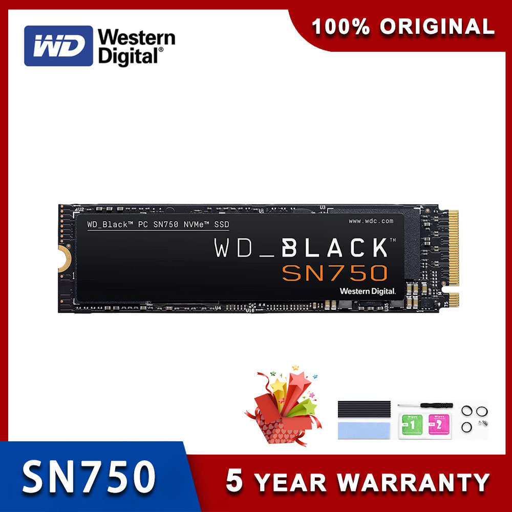Western Digital WD Black SN750 2 테라바이트 1 테라바이트 500GB 250GB M.2 2280 내부 솔리드 스테이트 드라이브, NVMe PCle Gen3 * 4 3D Nand SSD PC SSD